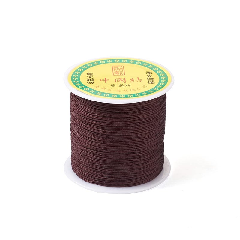 EEE ELECRELIVE 150 Yards 0.5mm Braided Nylon Crafting Thread Chinese Knotting Beading String Macrame Cord Rope for Necklace Bracelet Jewelry Craft Making  Coconut Brown - Image 1